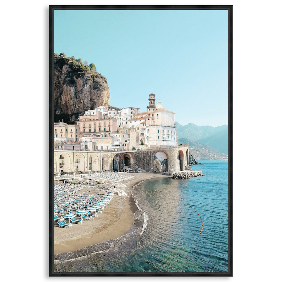 AMALFI BEACH I - Framed Canvas