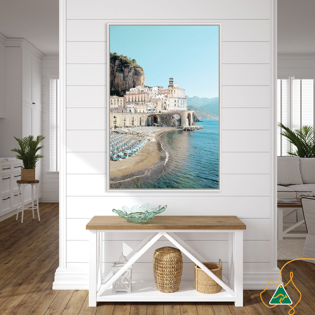 AMALFI BEACH I - Framed Canvas