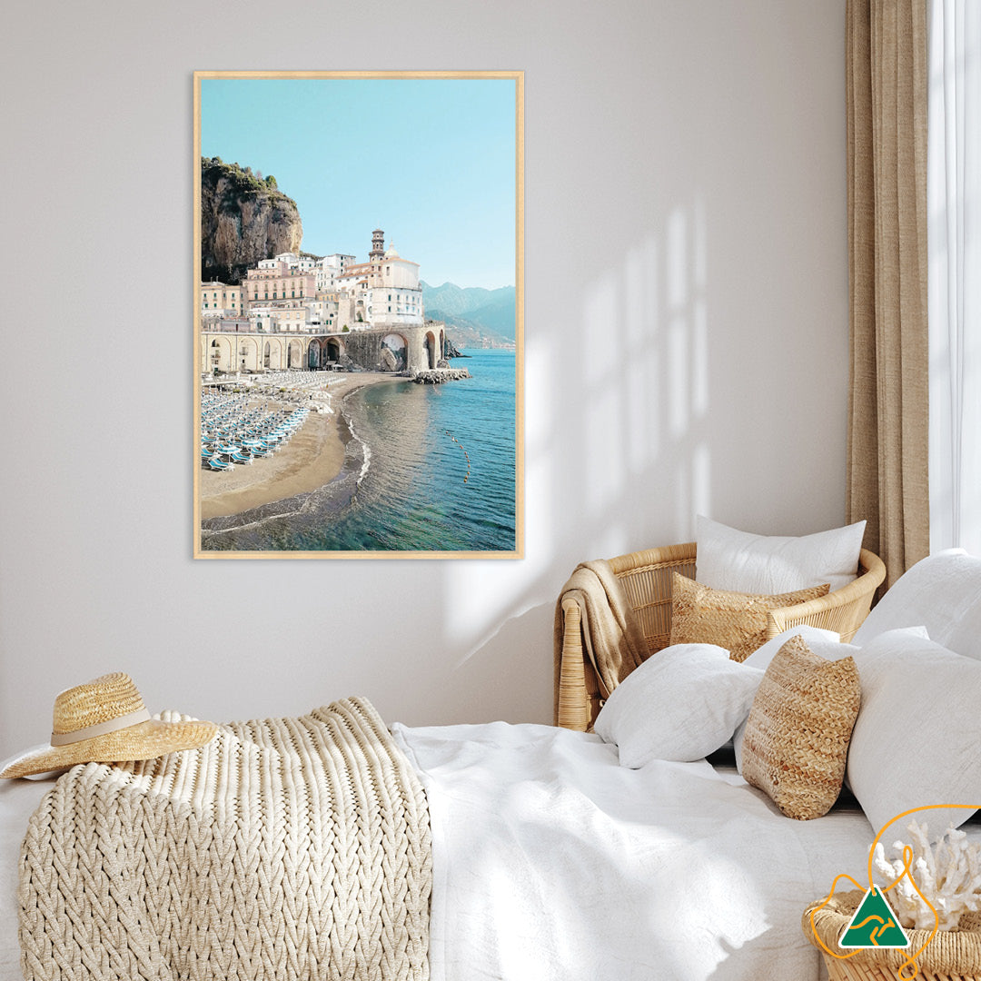 AMALFI BEACH I - Framed Canvas