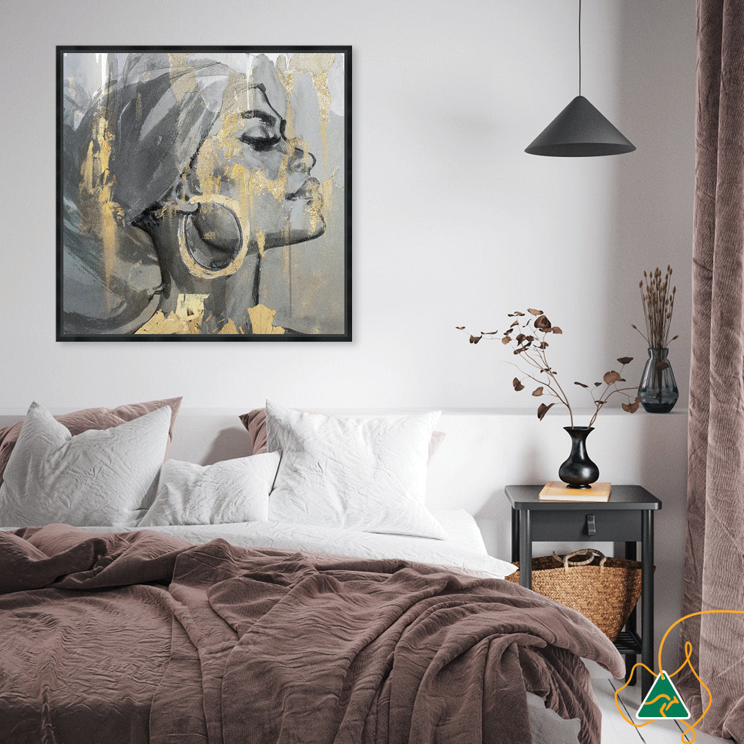 GOLD FANTASY VI - Framed Canvas