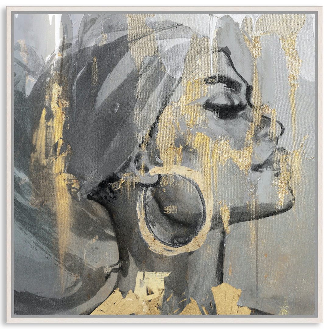 GOLD FANTASY VI - Framed Canvas