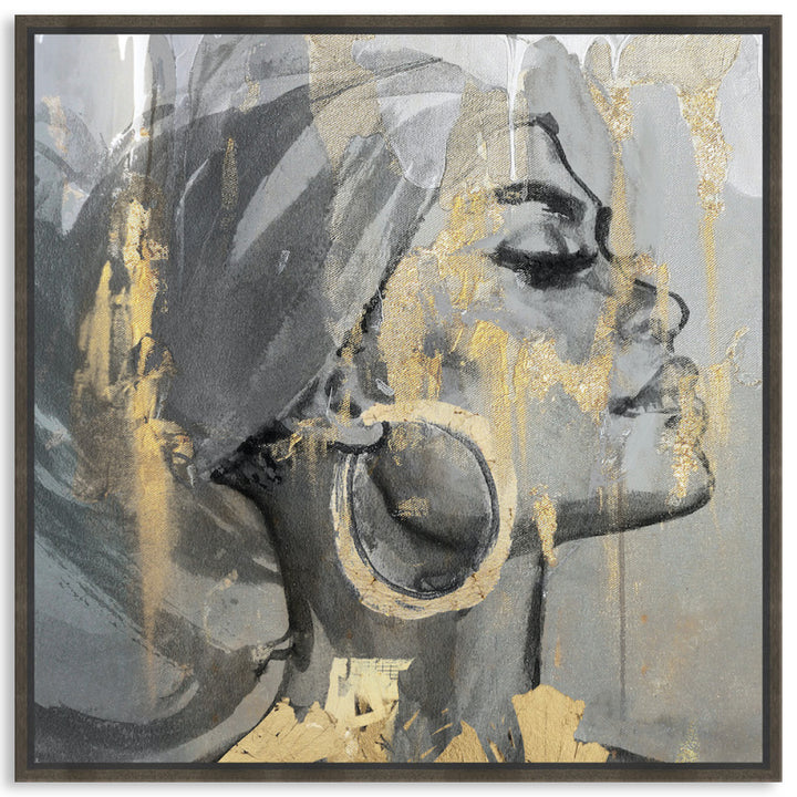GOLD FANTASY VI - Framed Canvas