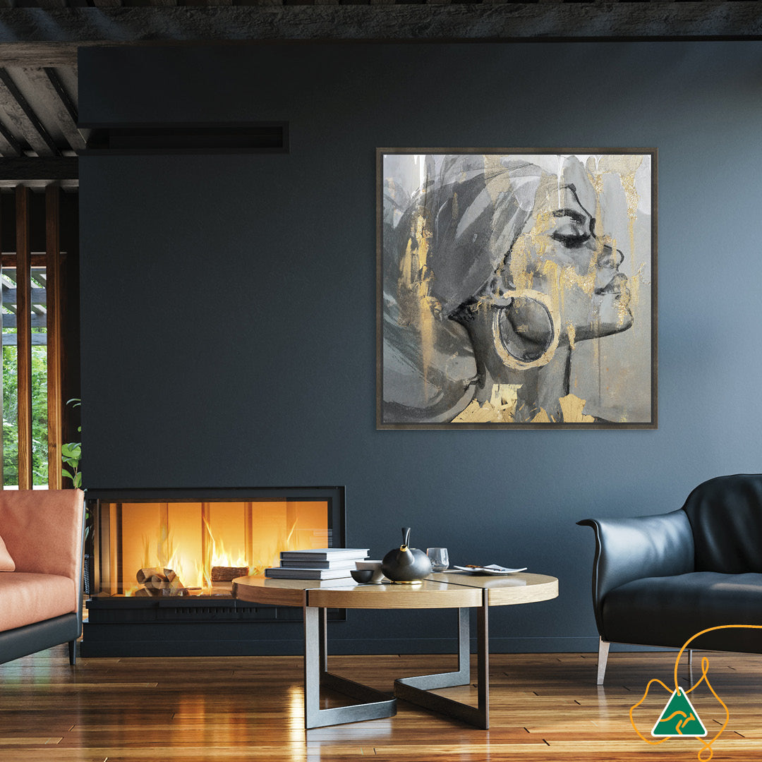 GOLD FANTASY VI - Framed Canvas