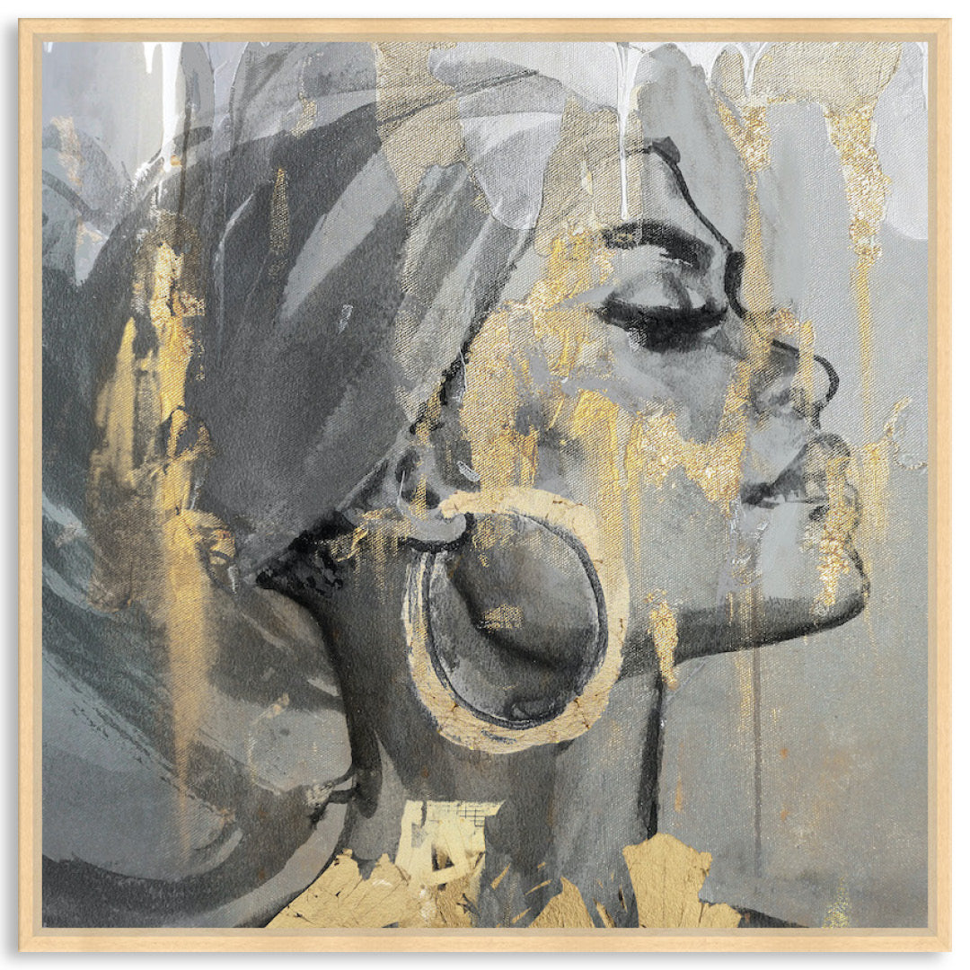 GOLD FANTASY VI - Framed Canvas