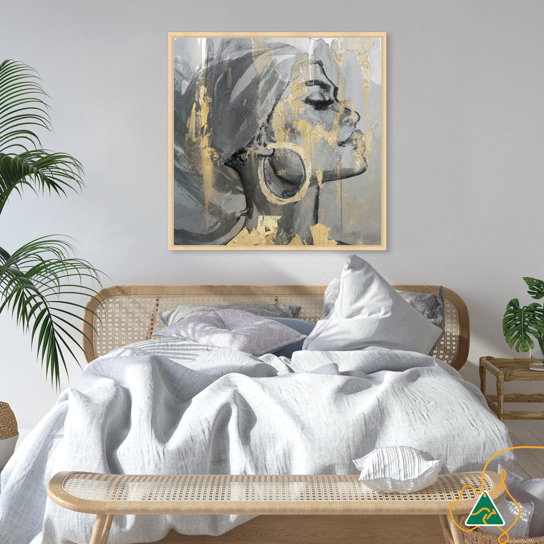GOLD FANTASY VI - Framed Canvas