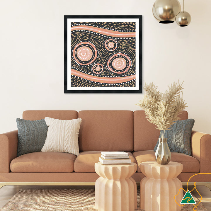 BOHO CIRCLES - Framed Print