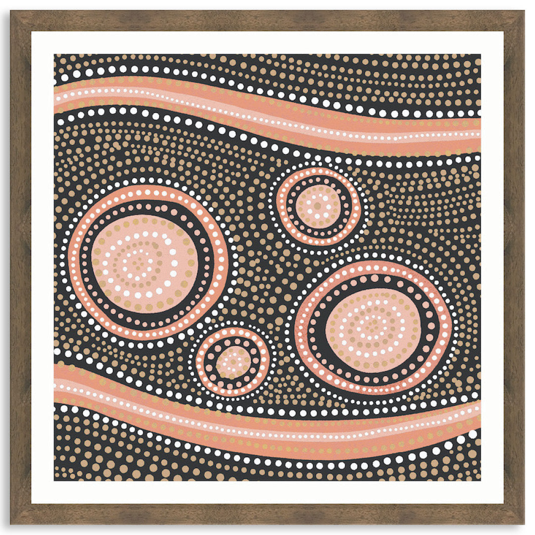 BOHO CIRCLES - Framed Print