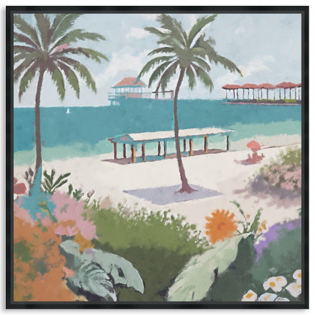 BEACH FRONT - Framed Canvas