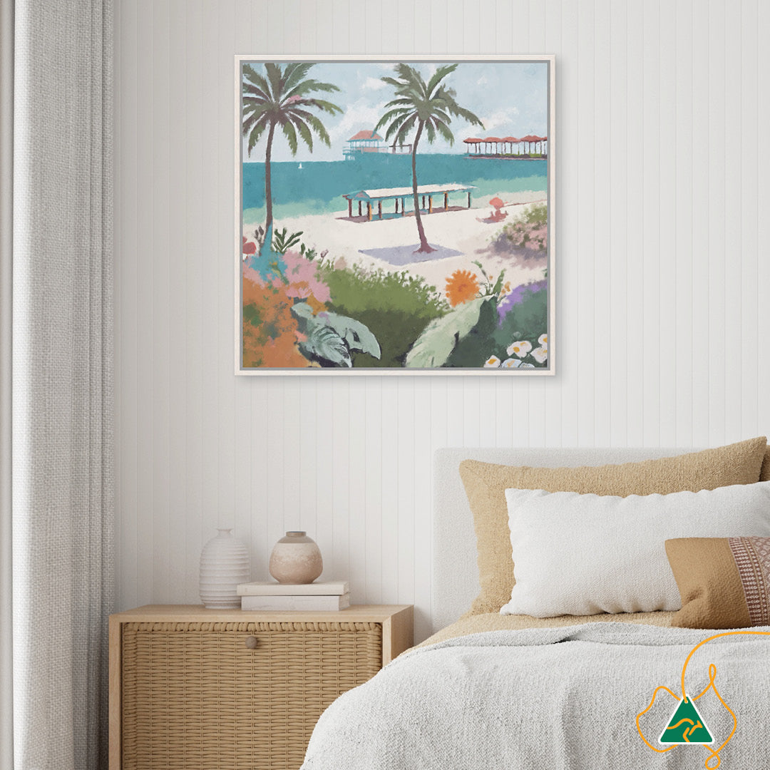 BEACH FRONT - Framed Canvas