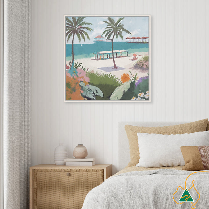 BEACH FRONT - Framed Canvas