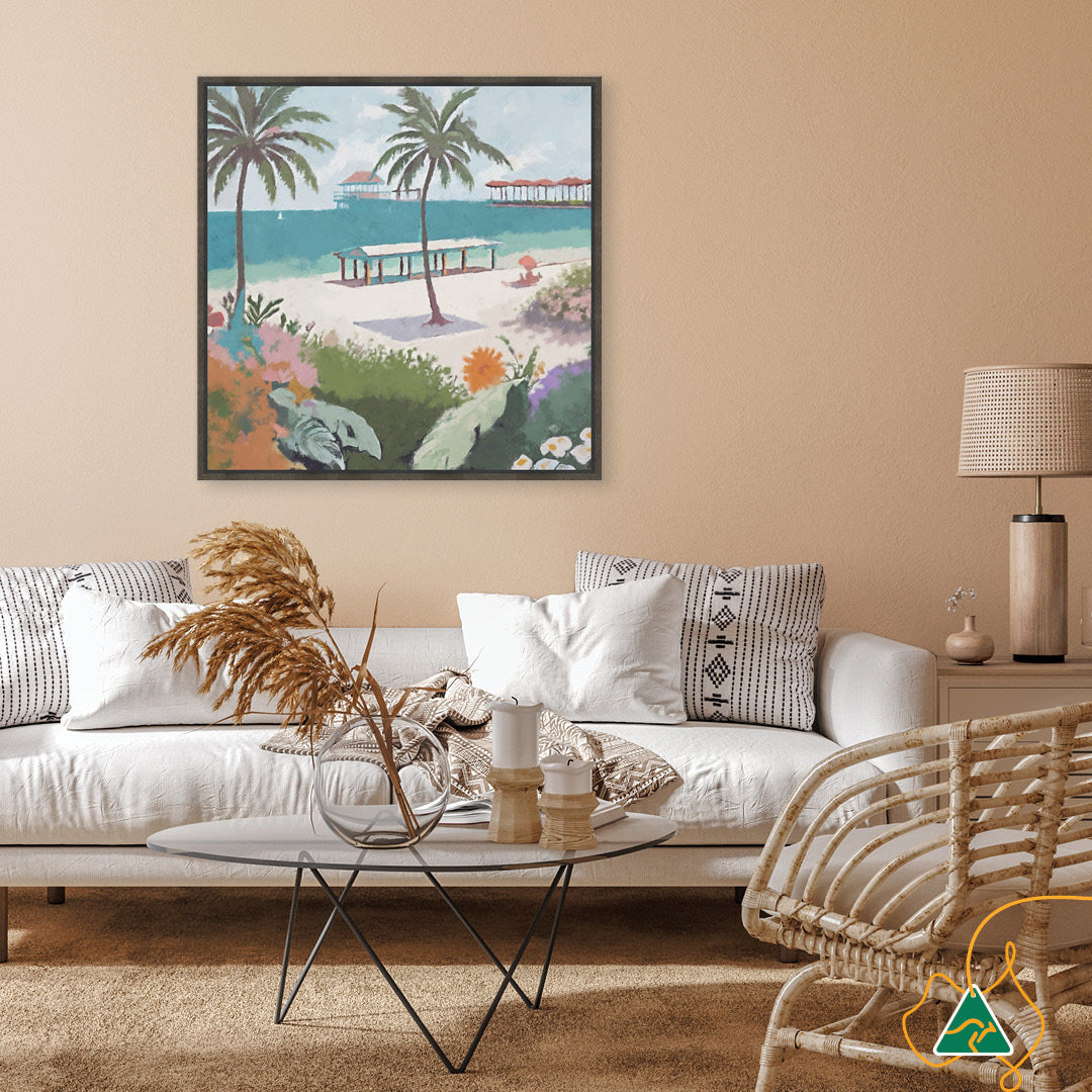 BEACH FRONT - Framed Canvas