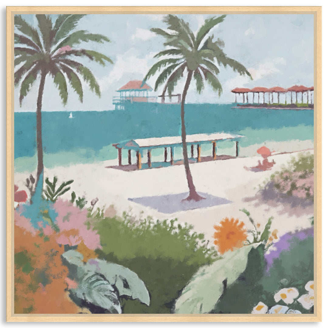 BEACH FRONT - Framed Canvas