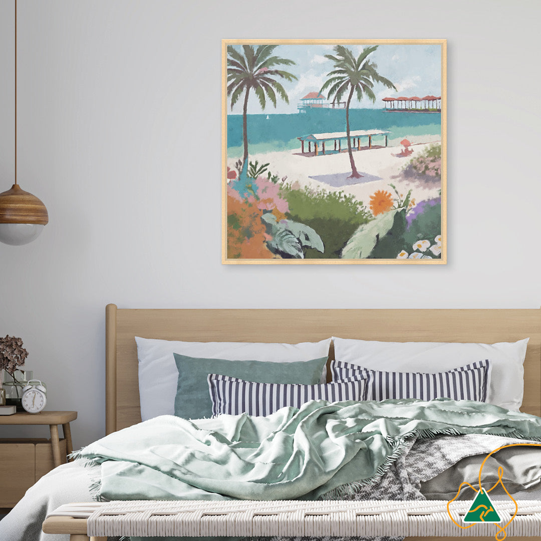 BEACH FRONT - Framed Canvas