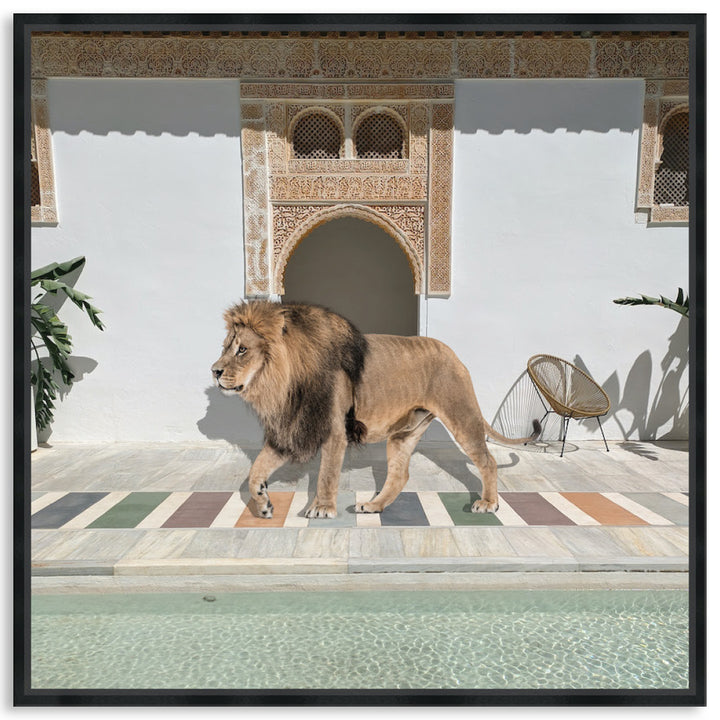 BY THE POOL I - Framed Canvas