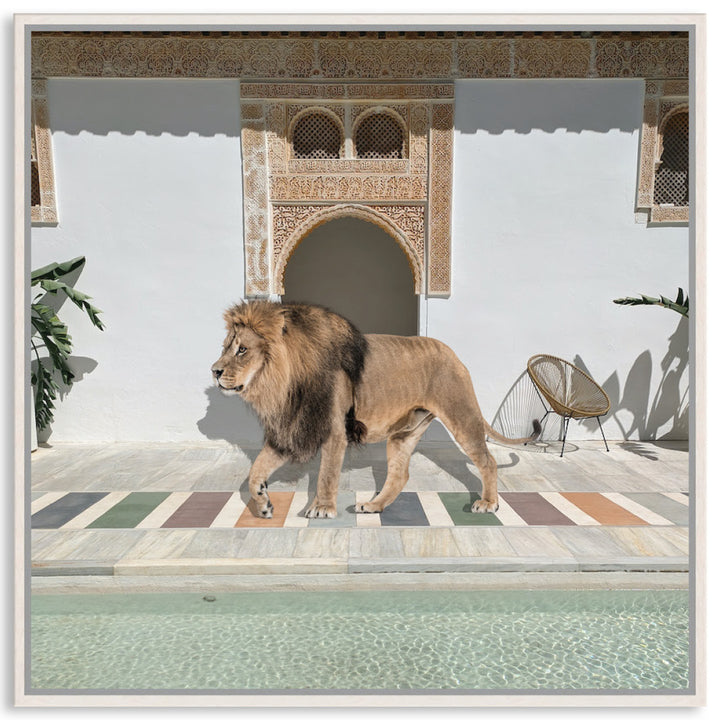BY THE POOL I - Framed Canvas