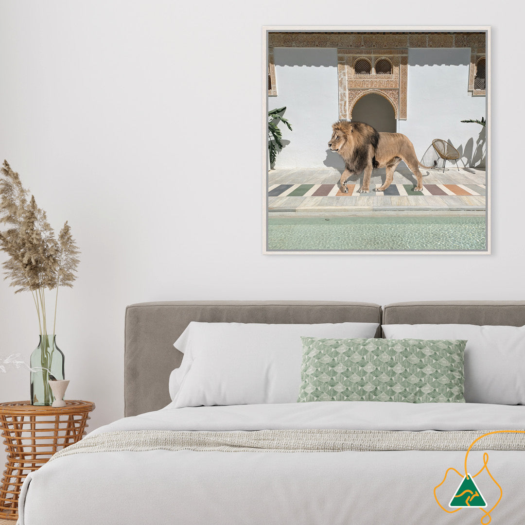BY THE POOL I - Framed Canvas