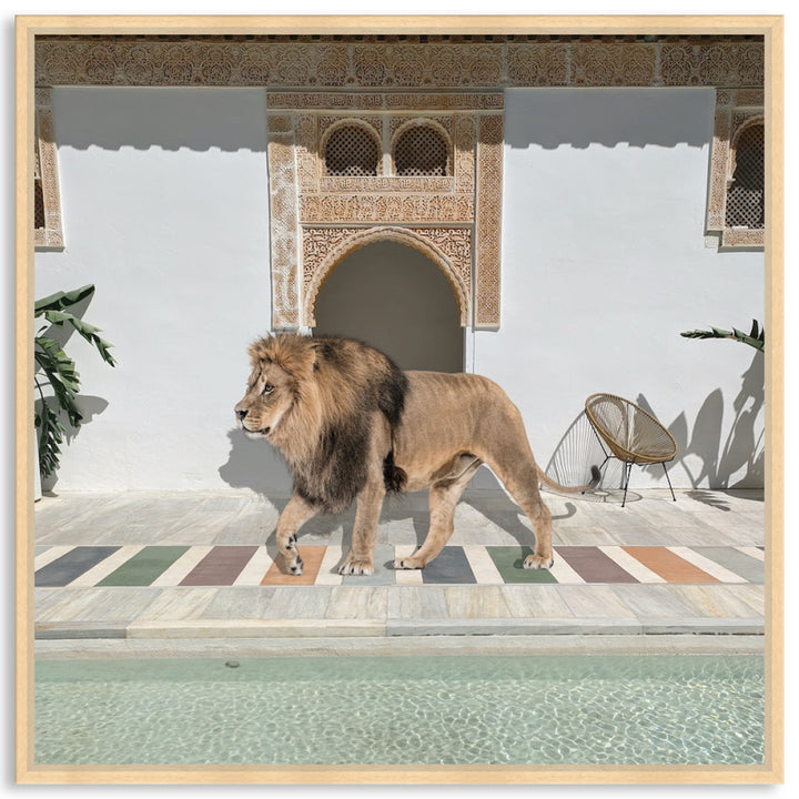 BY THE POOL I - Framed Canvas
