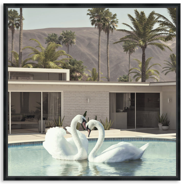 BY THE POOL II - Framed Canvas