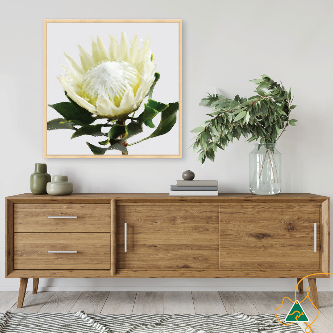 PROTEA WHITE - Framed Canvas