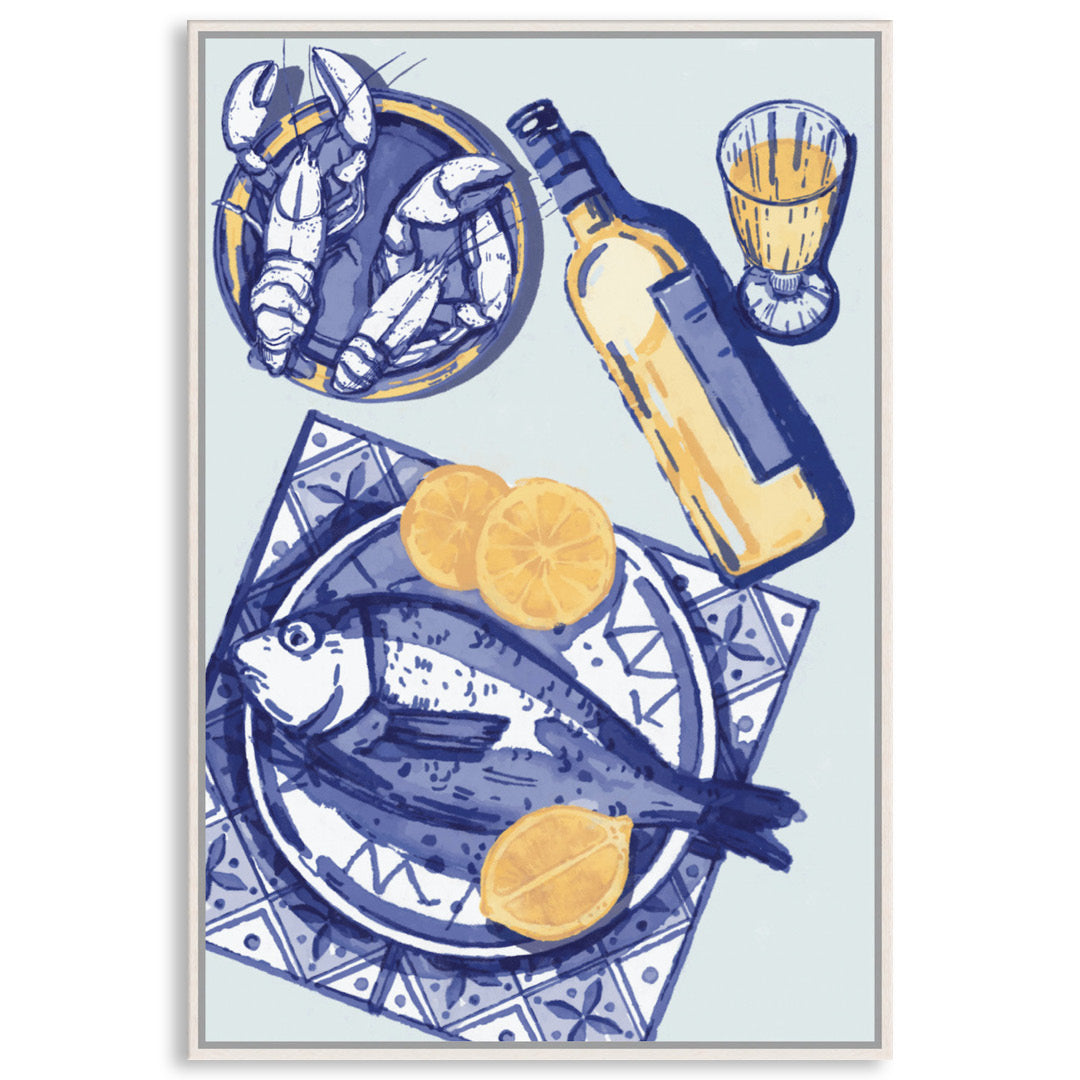 MEDITERRANEAN TABLE I - Framed Canvas