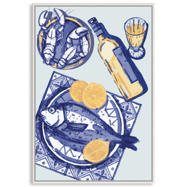 MEDITERRANEAN TABLE I - Framed Canvas