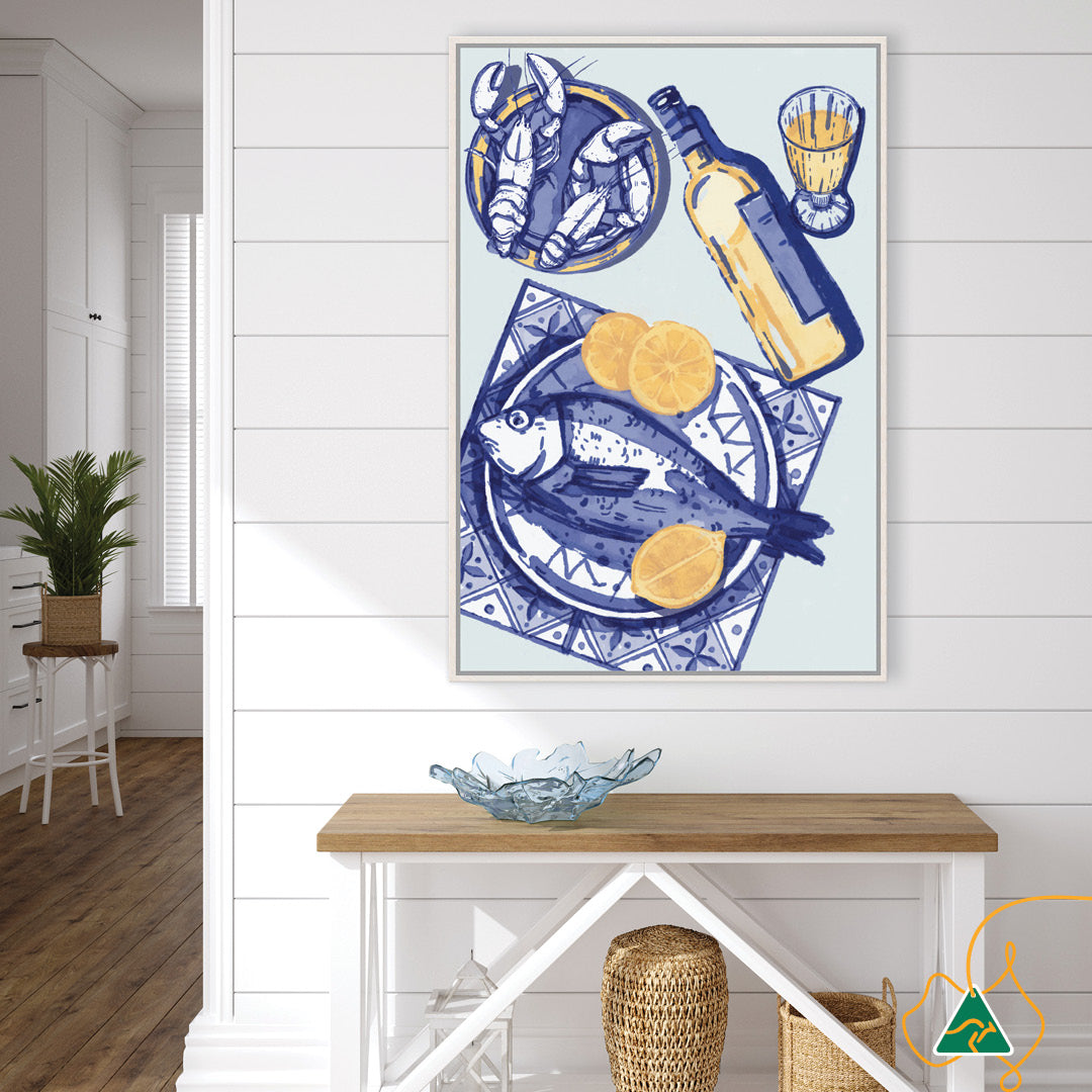 MEDITERRANEAN TABLE I - Framed Canvas
