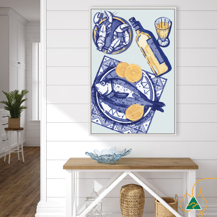 MEDITERRANEAN TABLE I - Framed Canvas