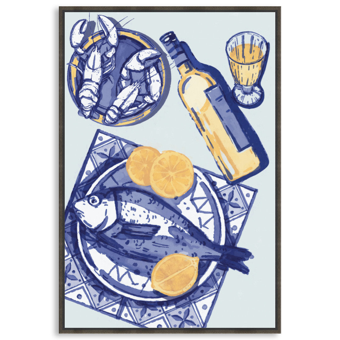 MEDITERRANEAN TABLE I - Framed Canvas