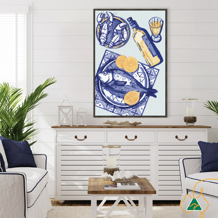 MEDITERRANEAN TABLE I - Framed Canvas