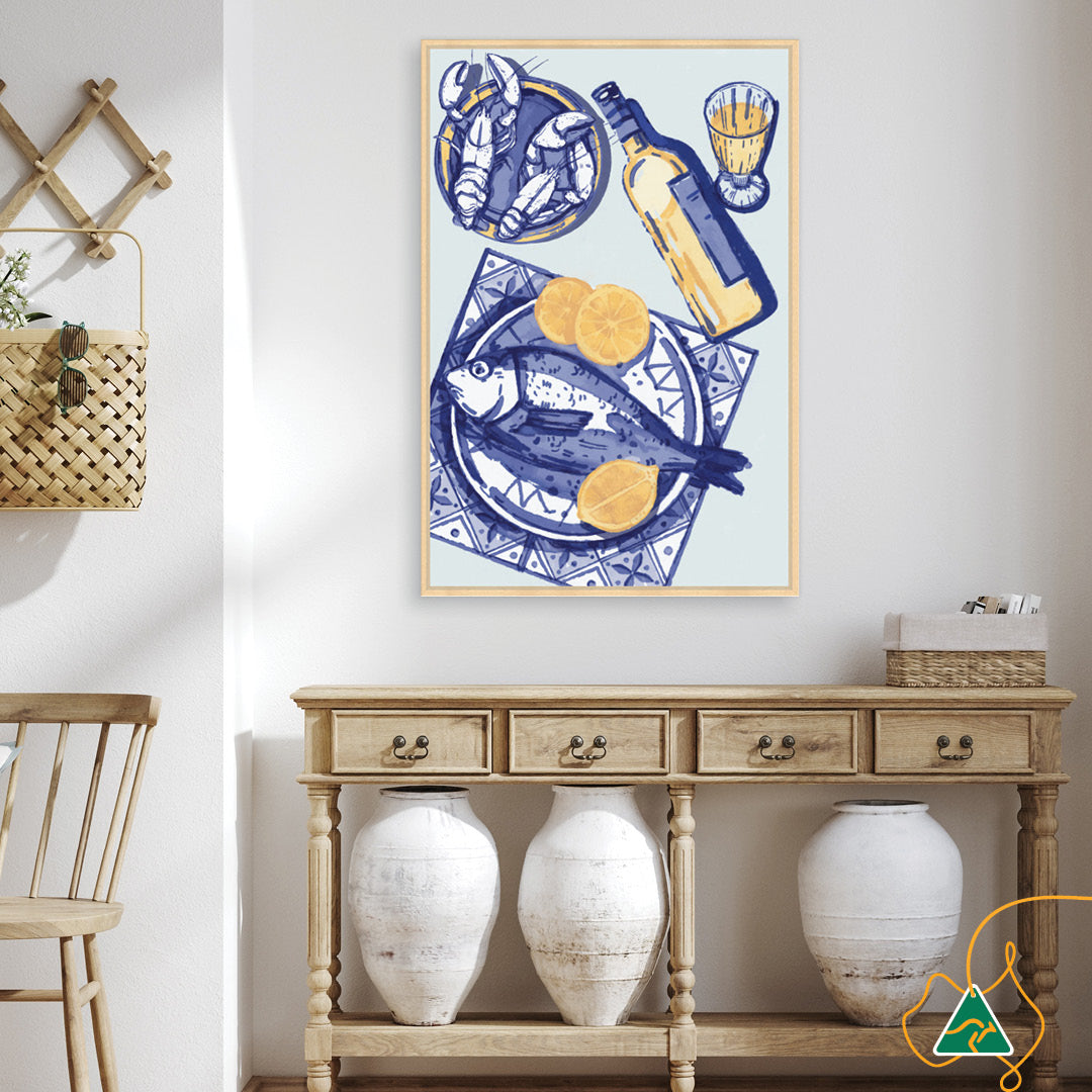 MEDITERRANEAN TABLE I - Framed Canvas