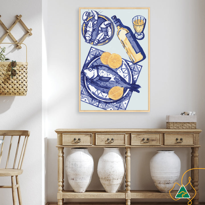 MEDITERRANEAN TABLE I - Framed Canvas