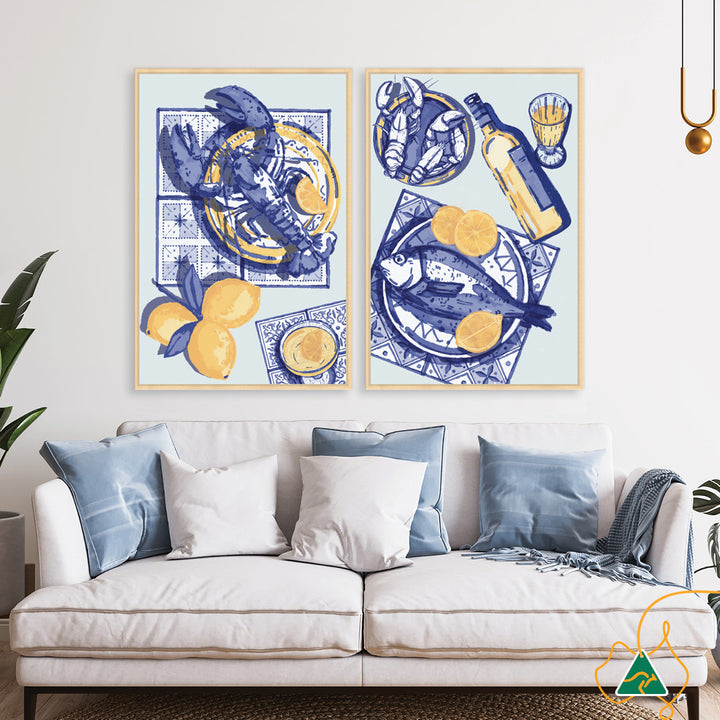 MEDITERRANEAN TABLE II - Framed Canvas