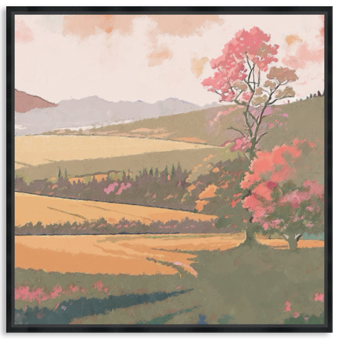 SUNSET FIELDS - Framed Canvas
