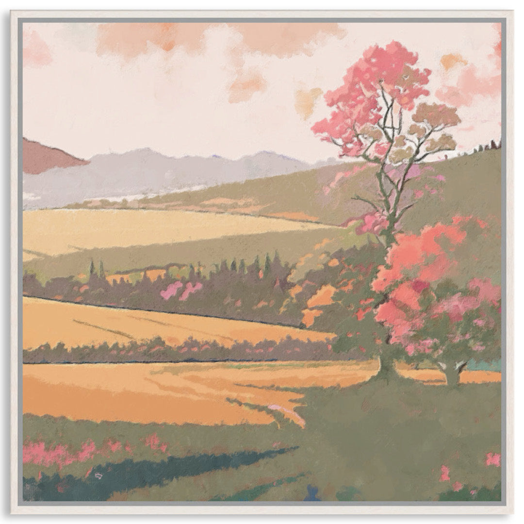 SUNSET FIELDS - Framed Canvas