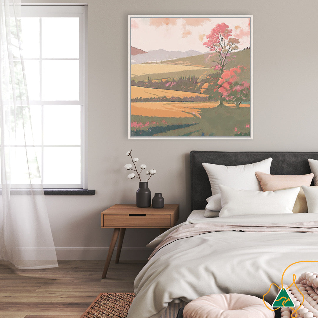 SUNSET FIELDS - Framed Canvas