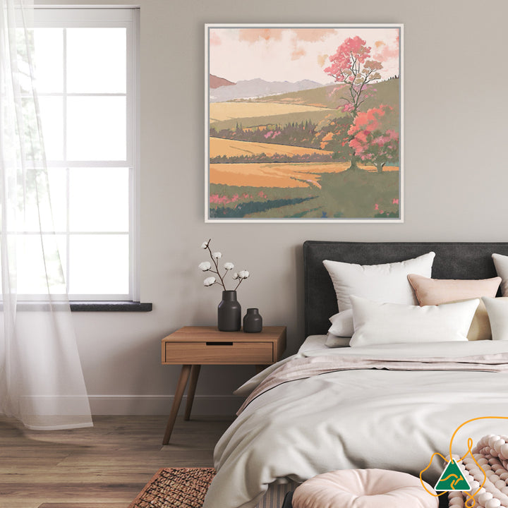 SUNSET FIELDS - Framed Canvas