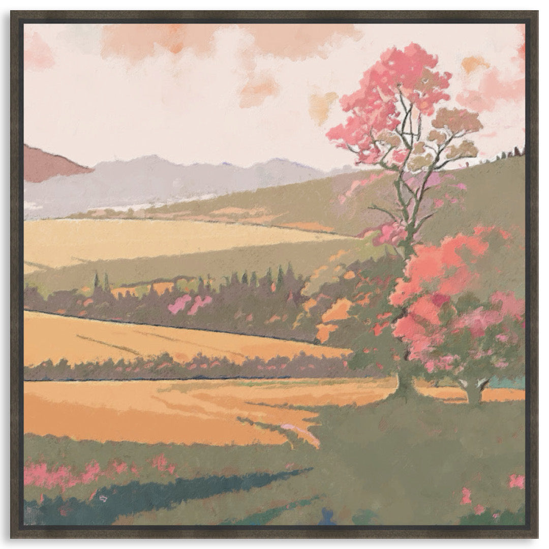 SUNSET FIELDS - Framed Canvas