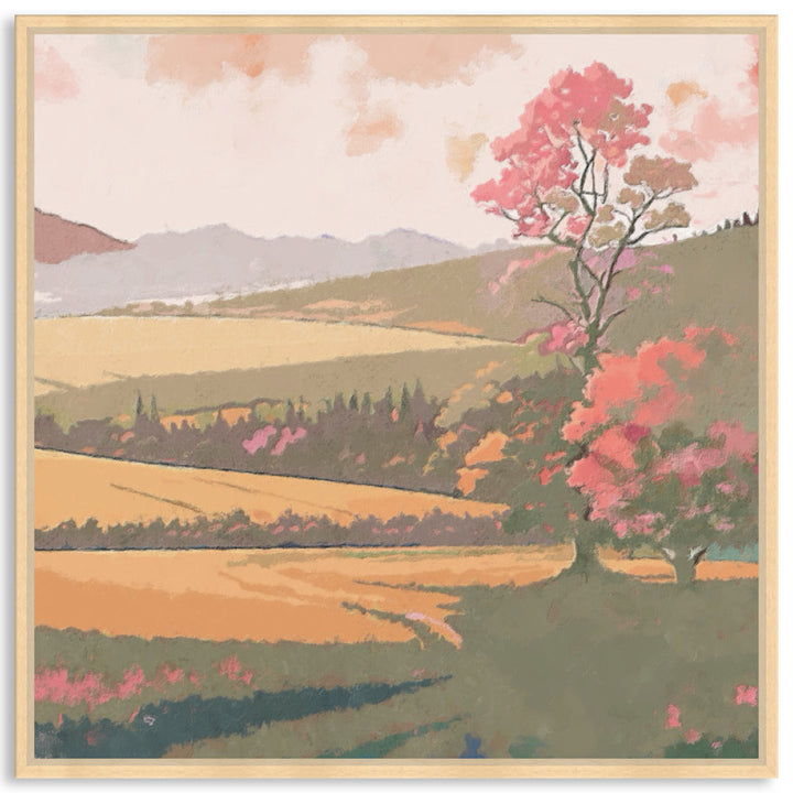 SUNSET FIELDS - Framed Canvas
