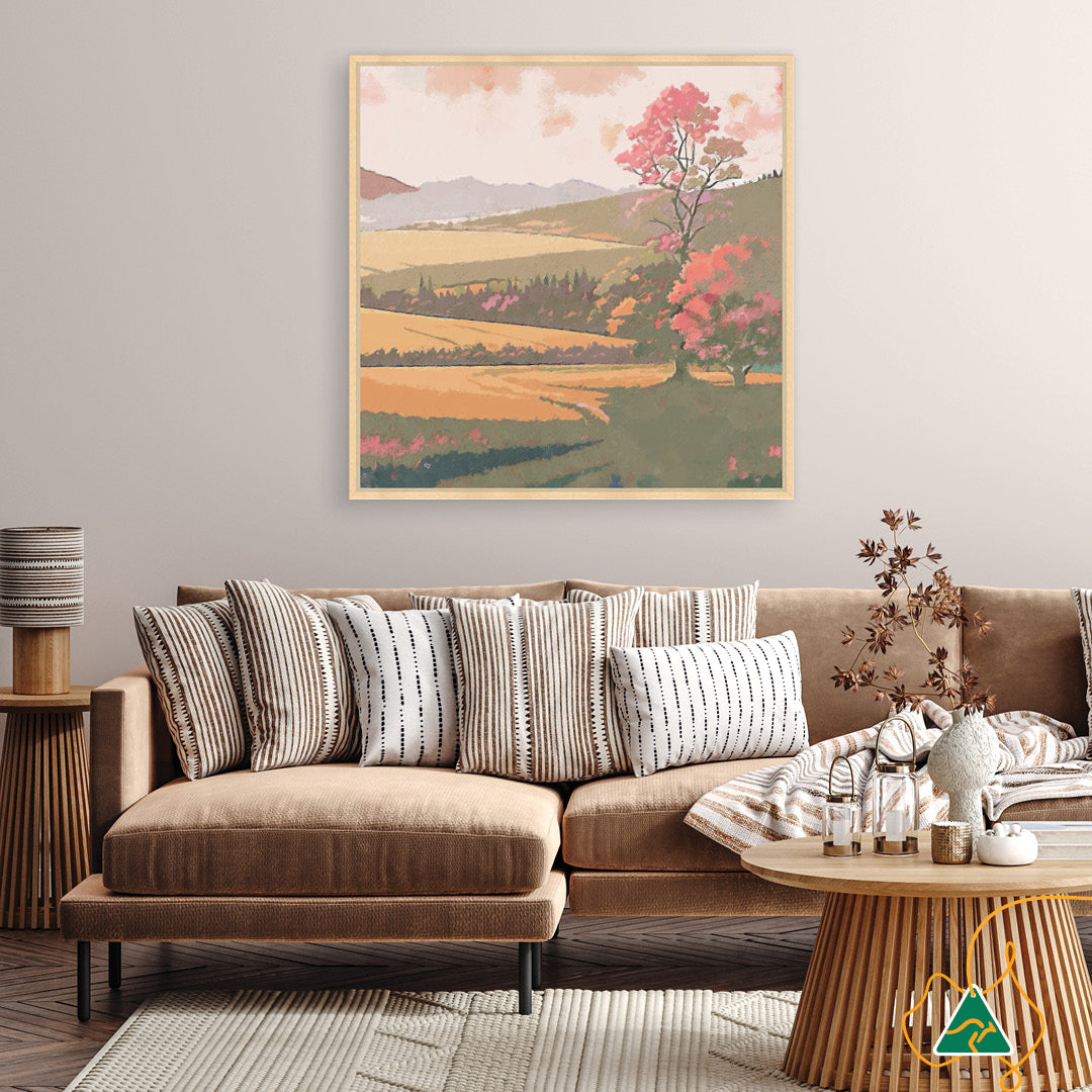 SUNSET FIELDS - Framed Canvas