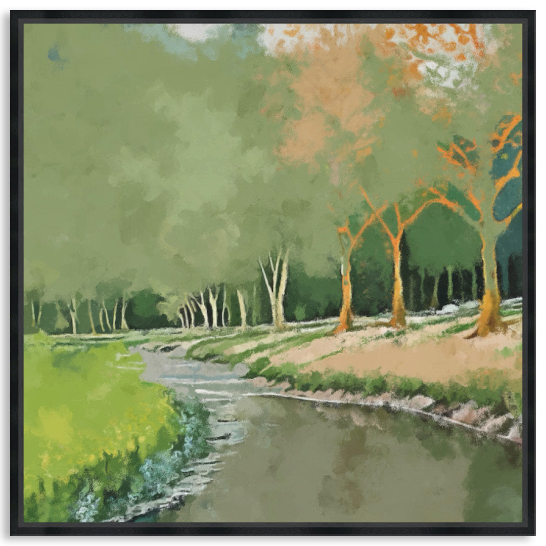 TRANQUIL STREAM - Framed Canvas