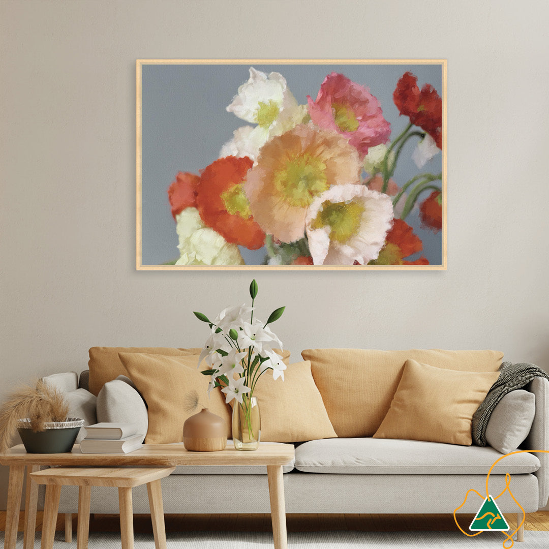 TUSCAN POPPIES I - Framed Canvas