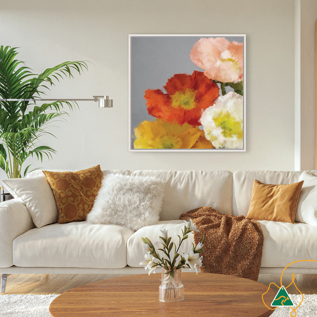 TUSCAN POPPIES III - Framed Canvas