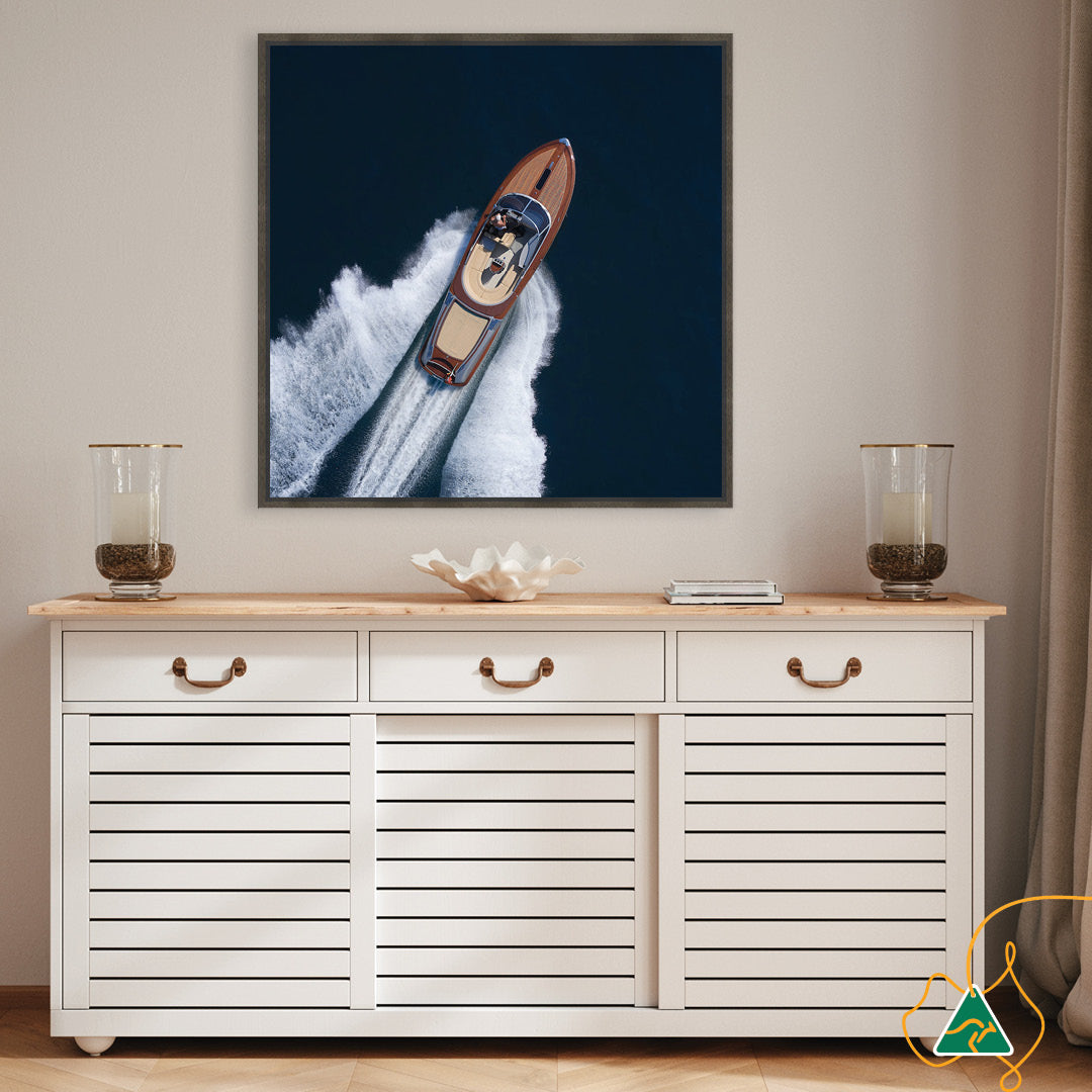 ITALIAN SPEEDBOAT - Framed Canvas