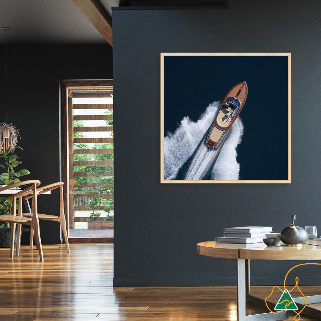 ITALIAN SPEEDBOAT - Framed Canvas