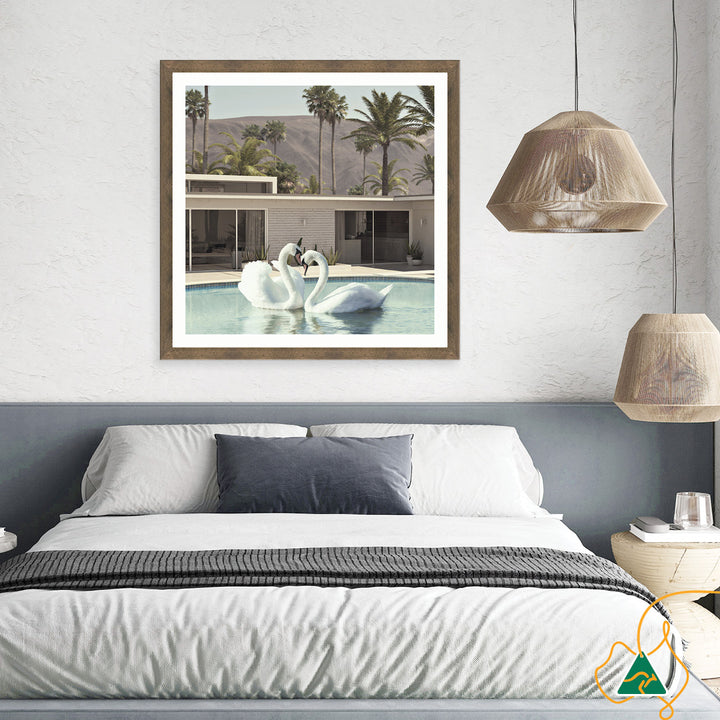 BY THE POOL II - Framed Print