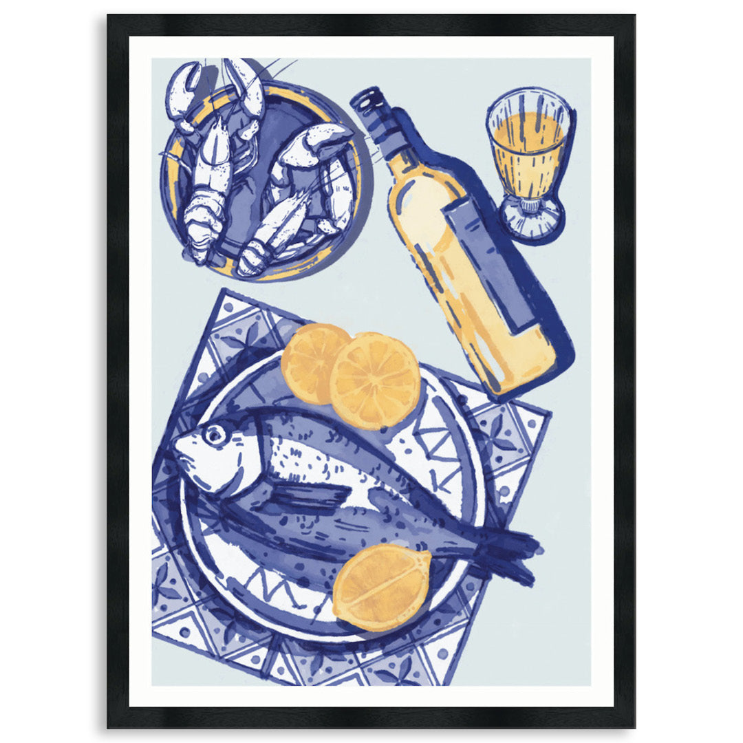 MEDITERRANEAN TABLE I - Framed Print