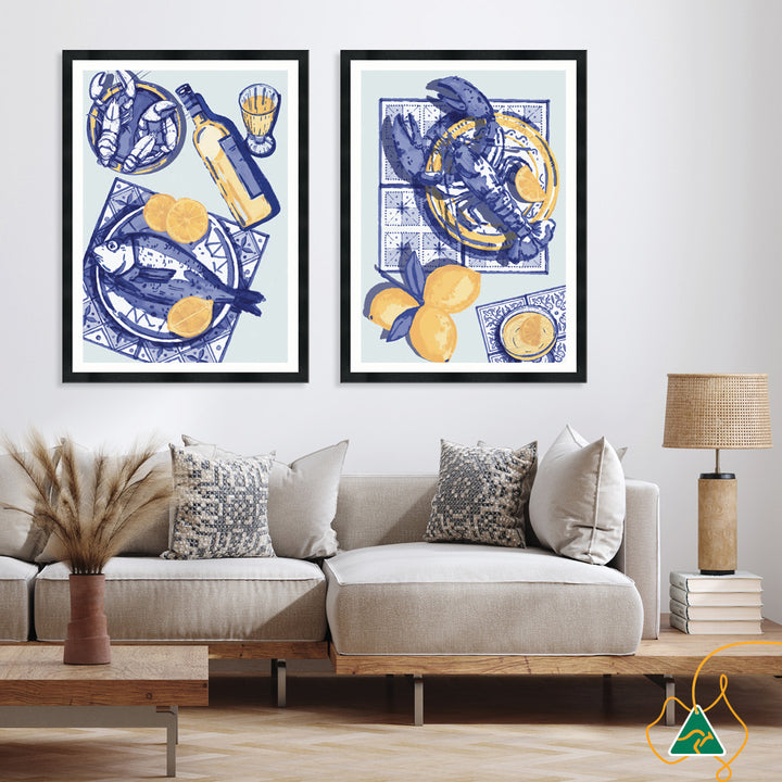 MEDITERRANEAN TABLE I - Framed Print
