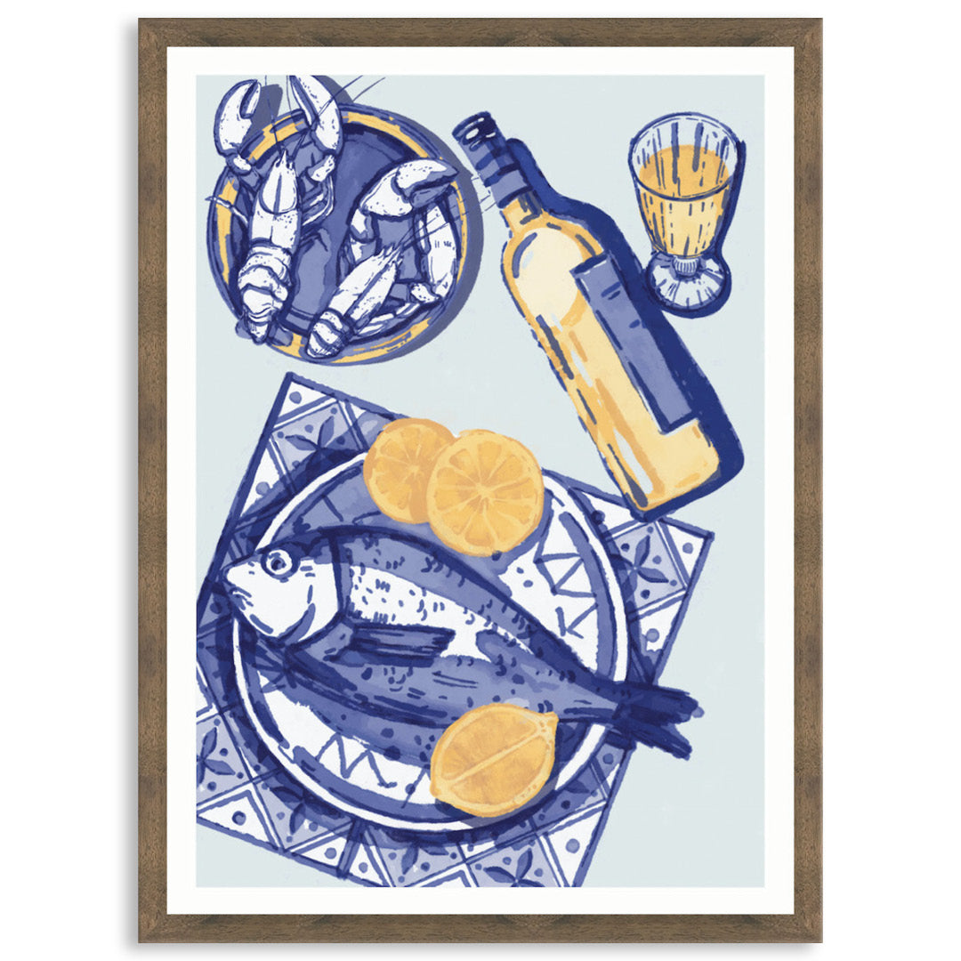 MEDITERRANEAN TABLE I - Framed Print