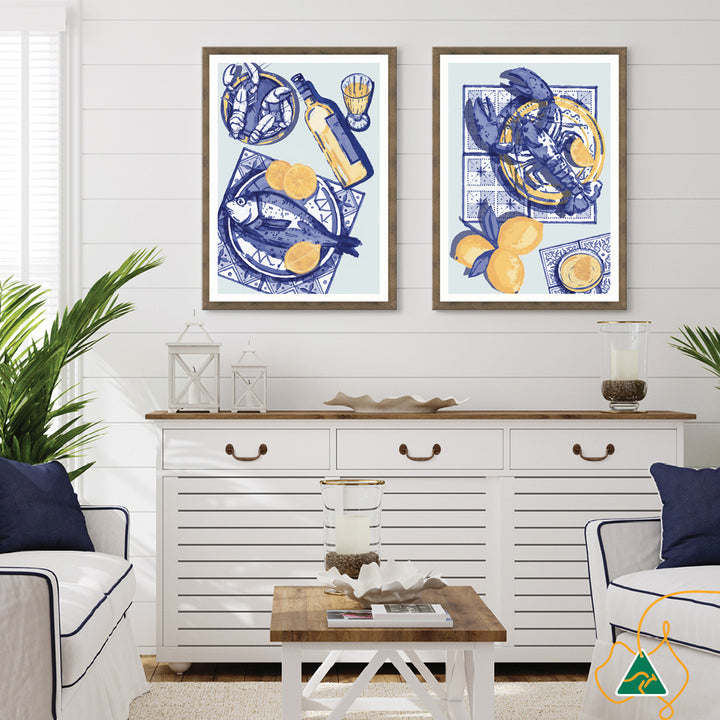 MEDITERRANEAN TABLE I - Framed Print