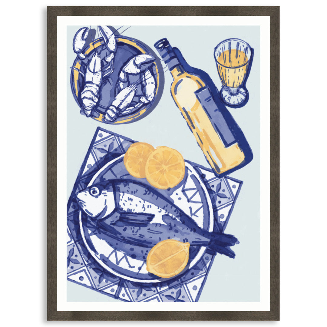 MEDITERRANEAN TABLE I - Framed Print
